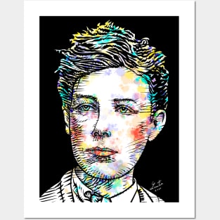 ARTHUR RIMBAUD watercolor and ink portrait Posters and Art